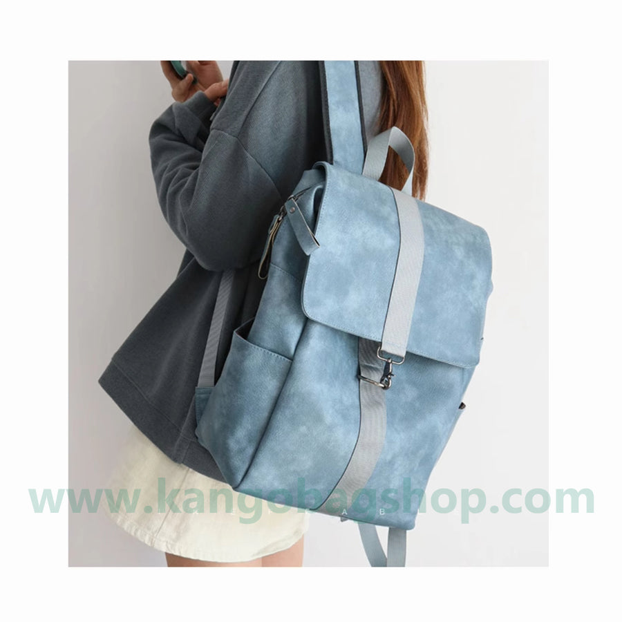 Backpack backpack soft leather college wind computer large capacity Korean edition travel