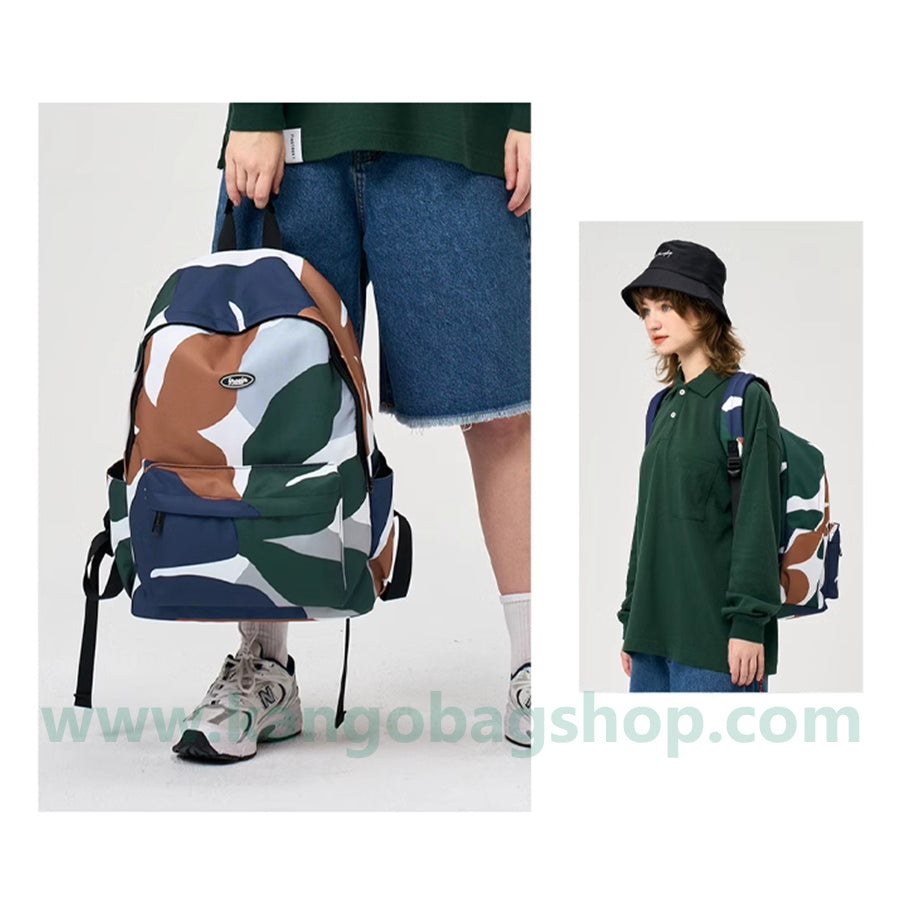 Original collage color printing backpack large-capacity leisure schoolbag for boys and girls large-capacity backpack