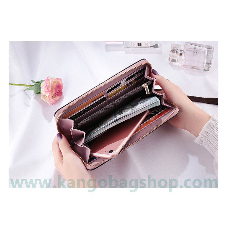 Hold a Lady Purse Long Korean version handbag solid color multi-function card bag mobile phone purse purse purse purse purse purse purse