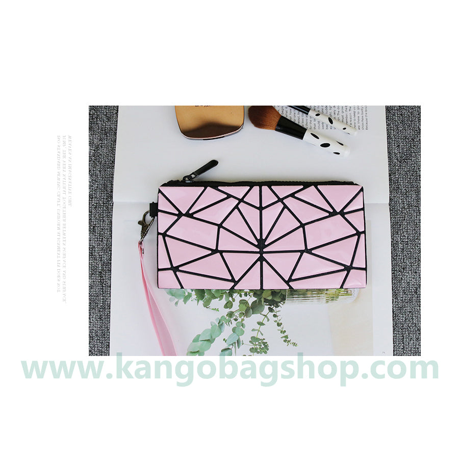 New rhombus bag geometric travel cosmetic bag lovely simple small Korean portable lipstick bag hand bag