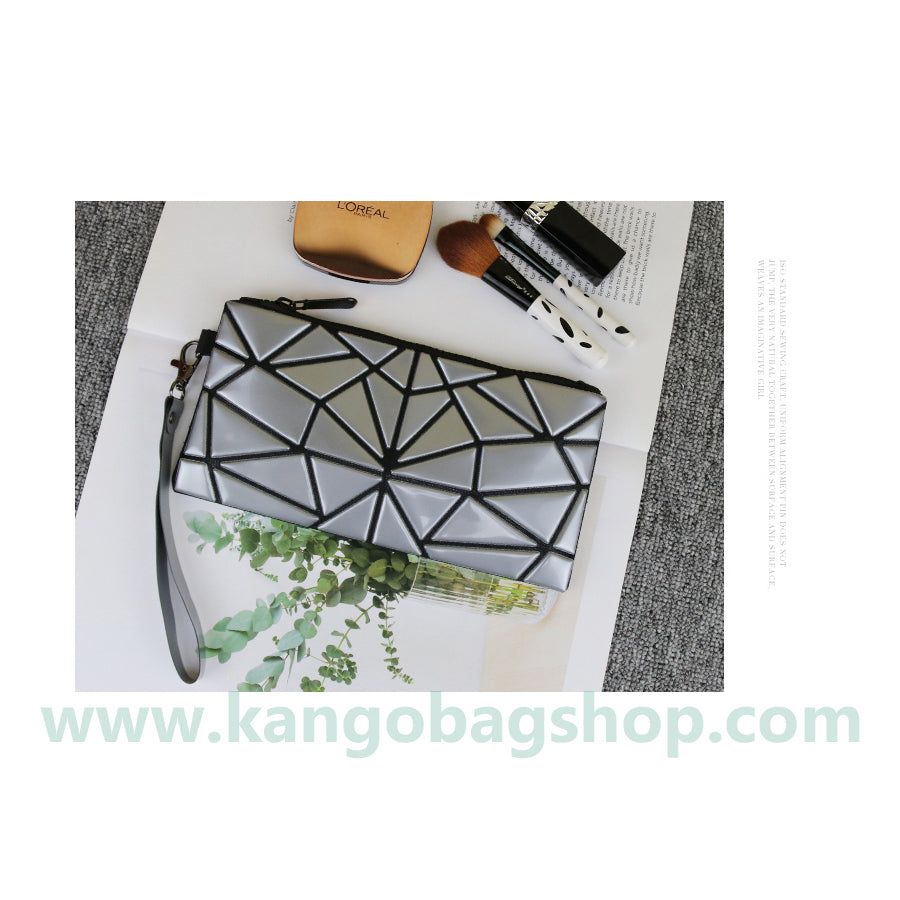 New rhombus bag geometric travel cosmetic bag lovely simple small Korean portable lipstick bag hand bag