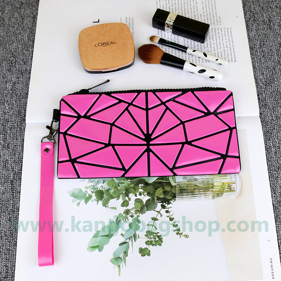 New rhombus bag geometric travel cosmetic bag lovely simple small Korean portable lipstick bag hand bag