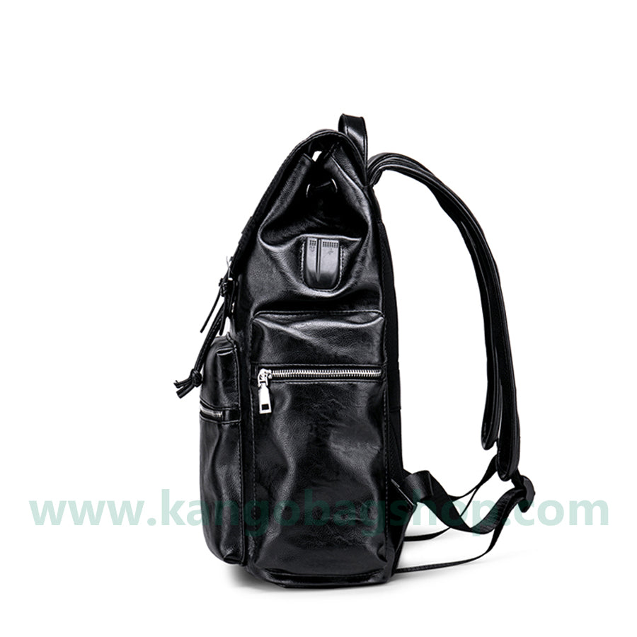 Male Fashion Fashion of college students high school bag casual leather simple computer backpack bag