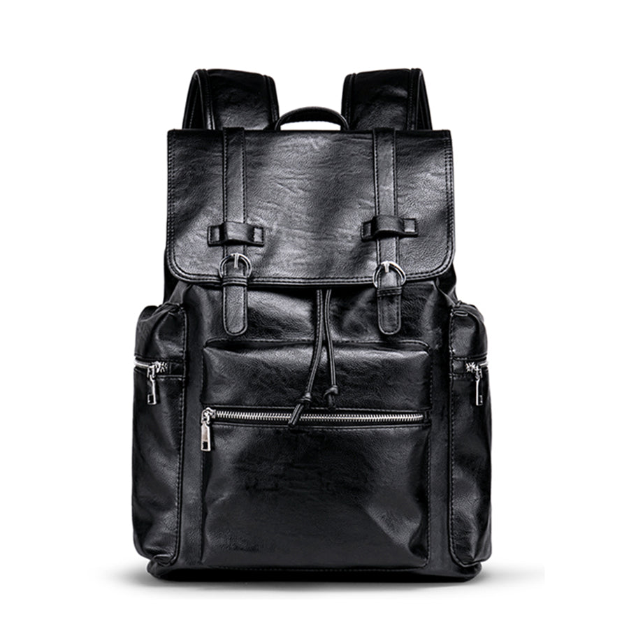 Male Fashion Fashion of college students high school bag casual leather simple computer backpack bag