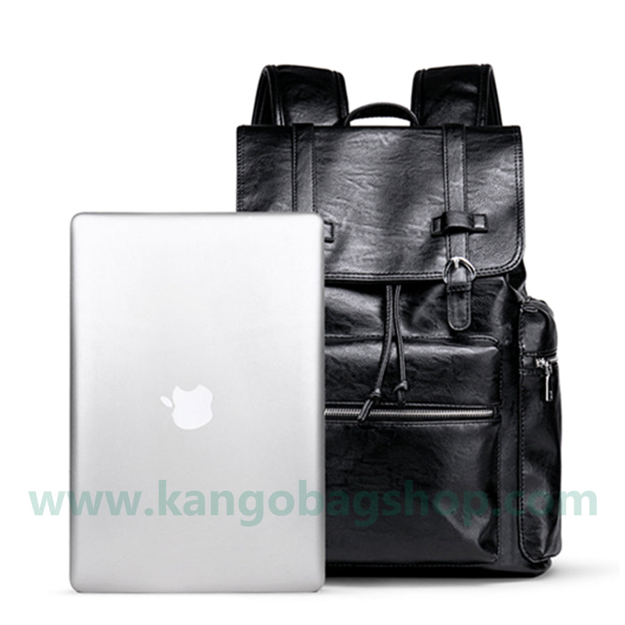 Male Fashion Fashion of college students high school bag casual leather simple computer backpack bag