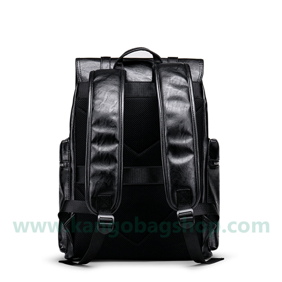 Male Fashion Fashion of college students high school bag casual leather simple computer backpack bag