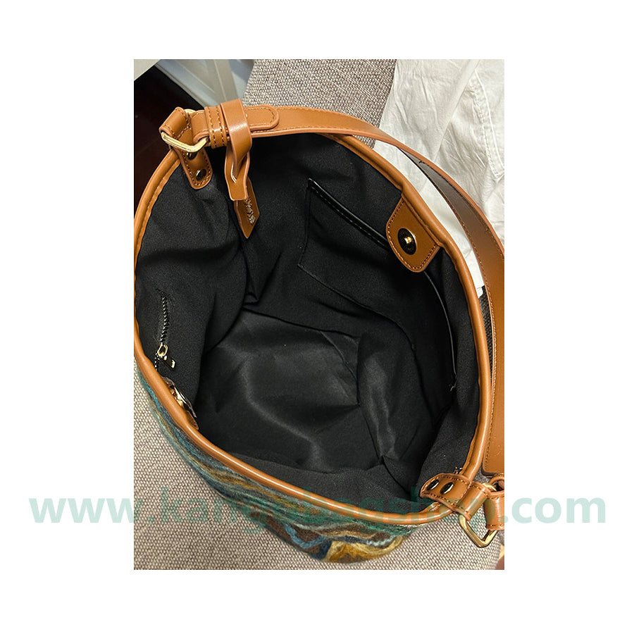 Bucket bag new high-end sense of geometric design shoulder straddle bag woman