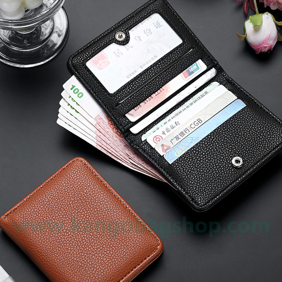 Simple wallet man ultra-thin short wallet card bag one soft wallet thin multi-card position wallet students