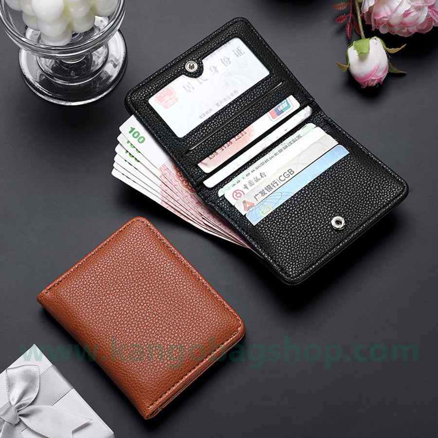 Simple wallet man ultra-thin short wallet card bag one soft wallet thin multi-card position wallet students