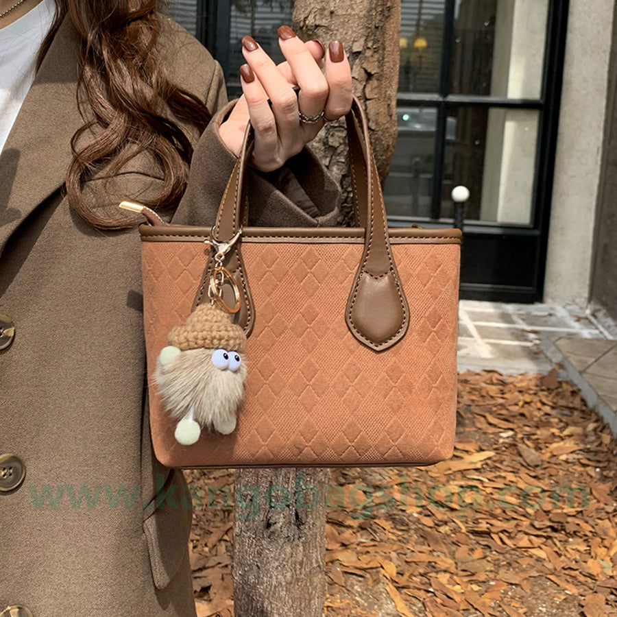 Delicate handbag with autumn and winter new high-grade texture small cross-shoulder Korean department bucket bag woman