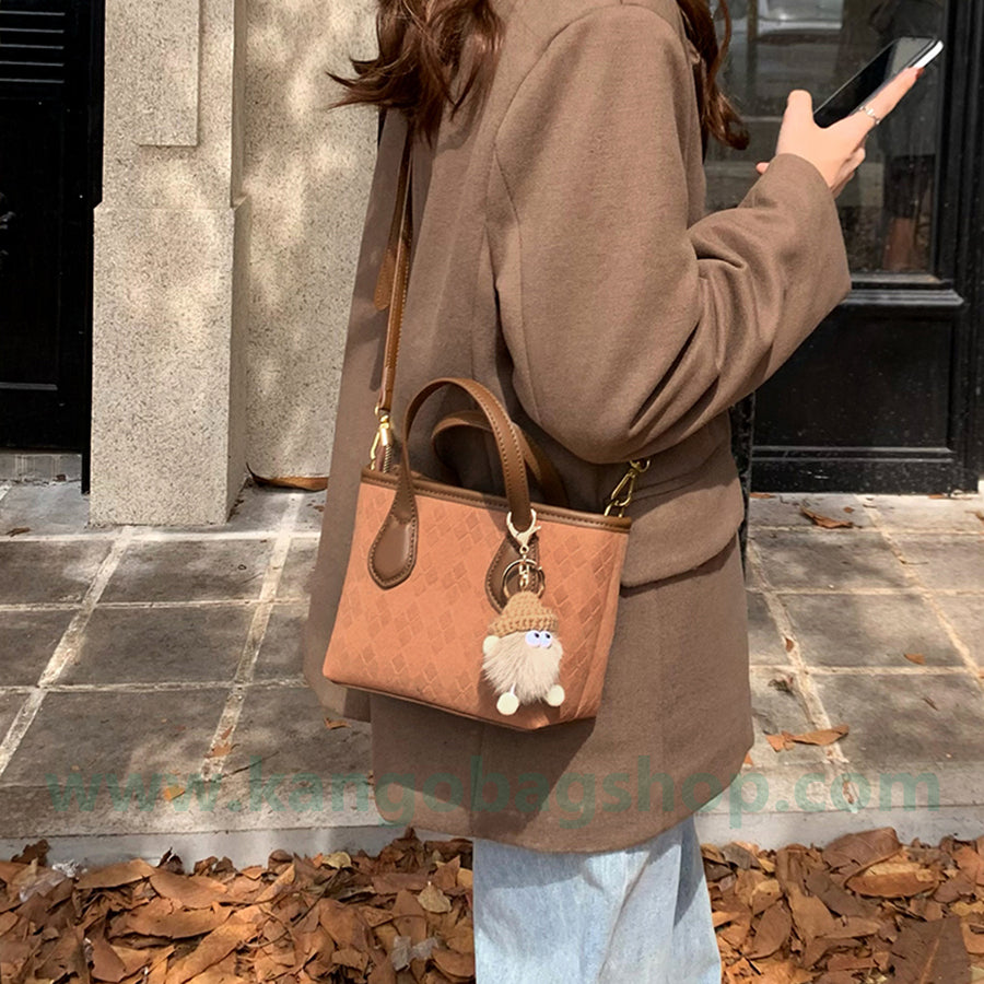 Delicate handbag with autumn and winter new high-grade texture small cross-shoulder Korean department bucket bag woman