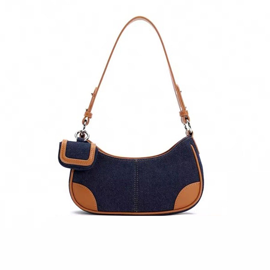 Spring new style ladies color denim casual cross-fit shoulder bag shoulder bag shoulder bag armpit cross-body bag