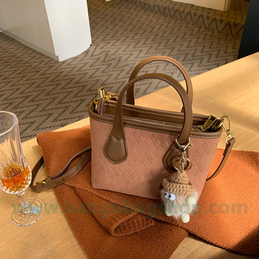 Delicate handbag with autumn and winter new high-grade texture small cross-shoulder Korean department bucket bag woman