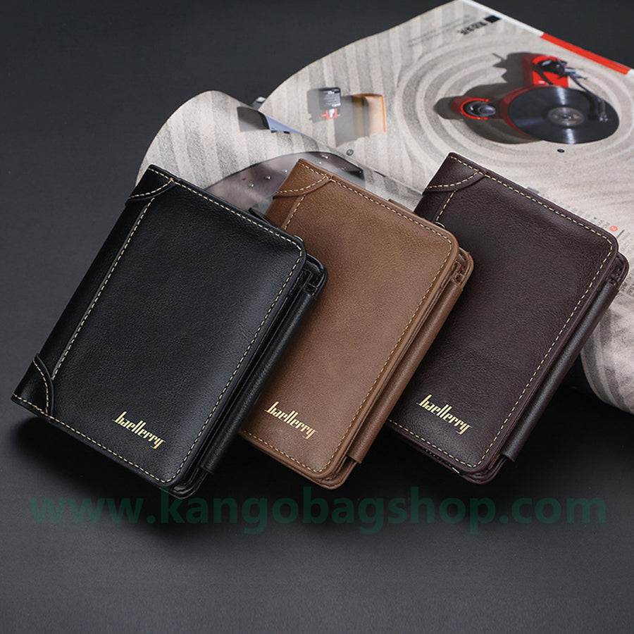 New style wallet men retro PU vertical style business wallet men change driver's license leather jacket soft wallet