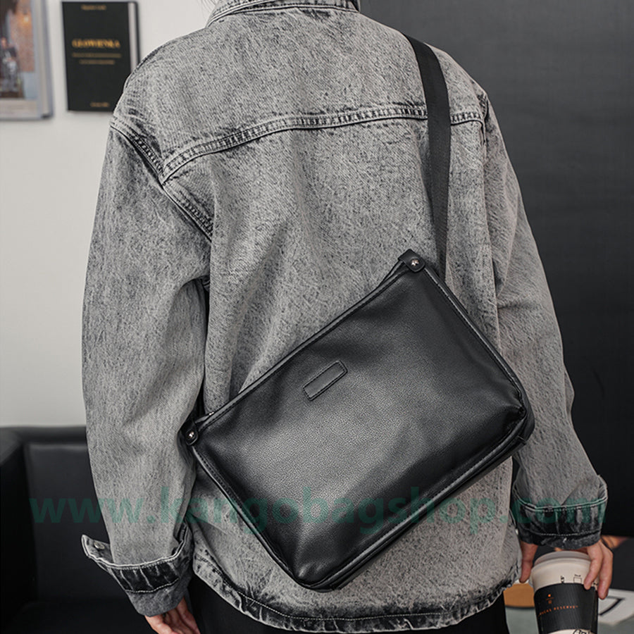 Street Fashion Korean version of young pure color male bag business postman bag