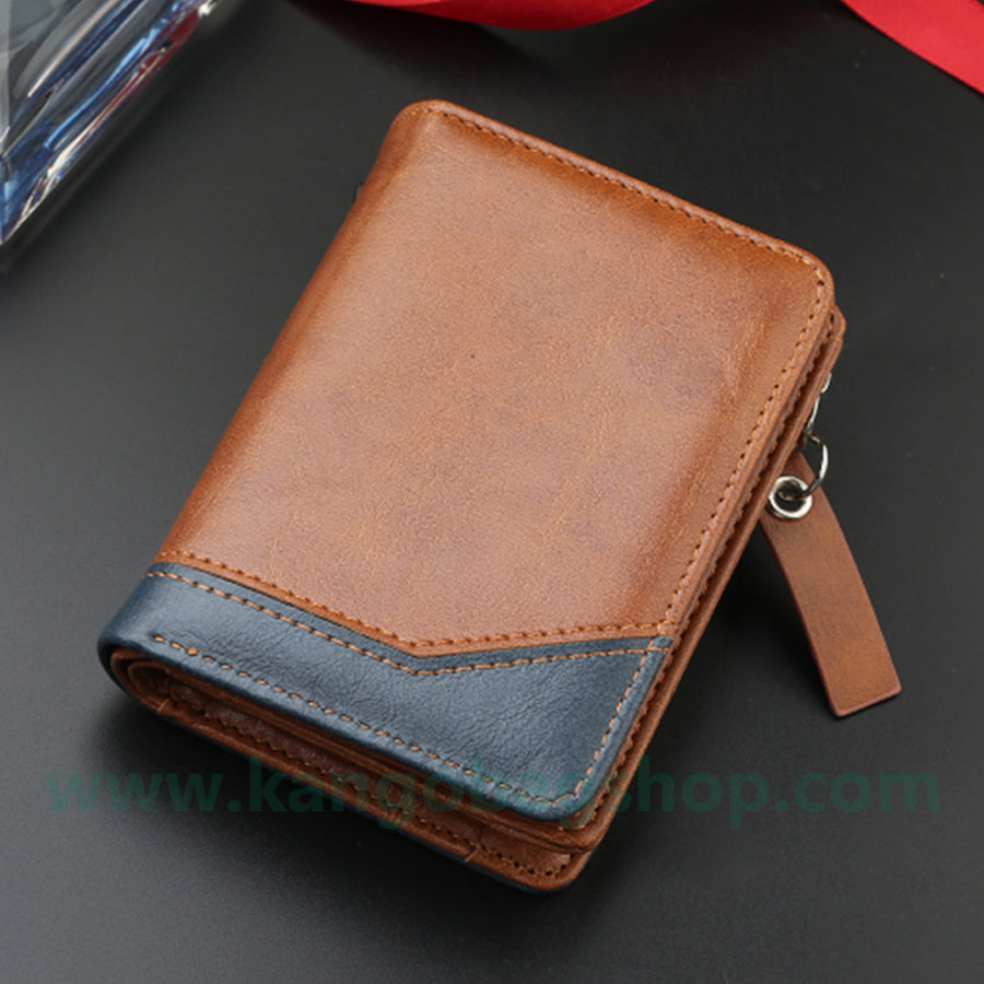 Men's new zipper button multi-position multi-function wallet card bag students fashion Korean version of the coin purse trend