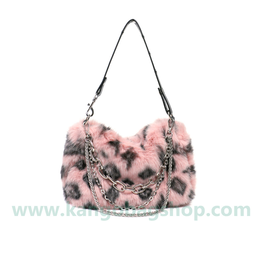 Autumn and winter new hairy high-grade underarm bag fashion with plush one-shoulder slant cross woman bag