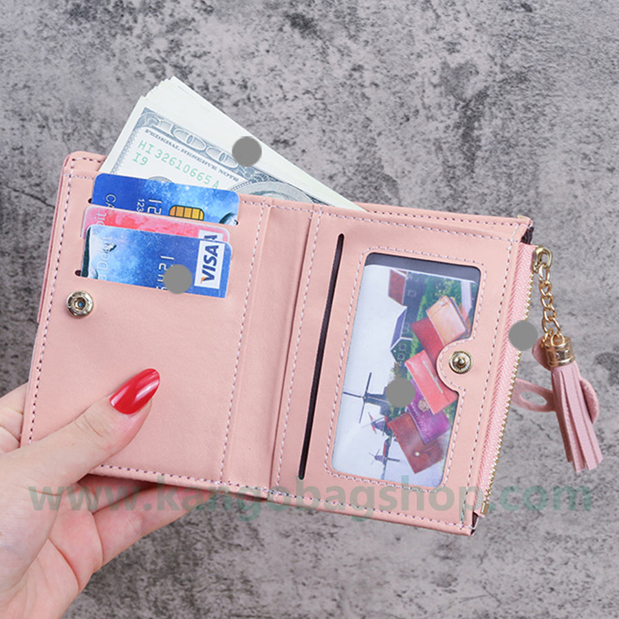 Purse female students Korean version of the fashion vertical splicing collision zipper hasp change purse card bag