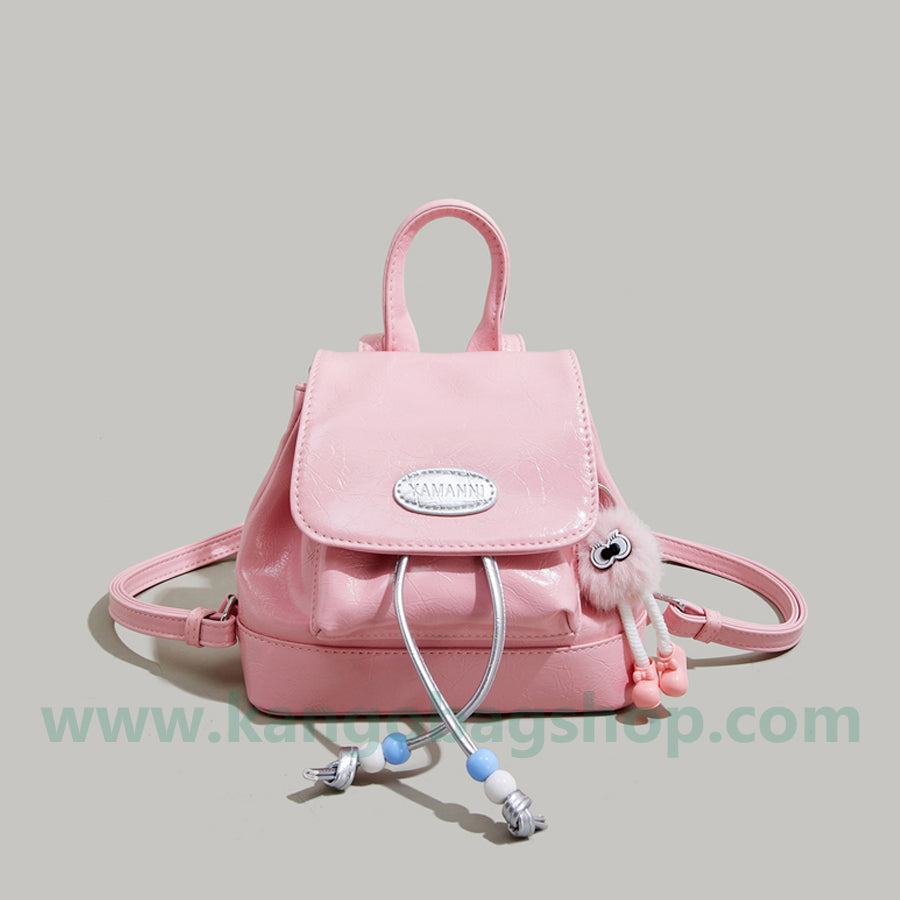 Senior Sense Silver double shoulder bag female new fashion leisure small backpack gives the birthday present to the female student