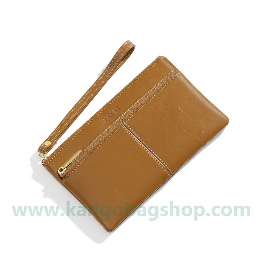 Autumn and winter new long zipper purse simple atmosphere can be put mobile phone soft hand