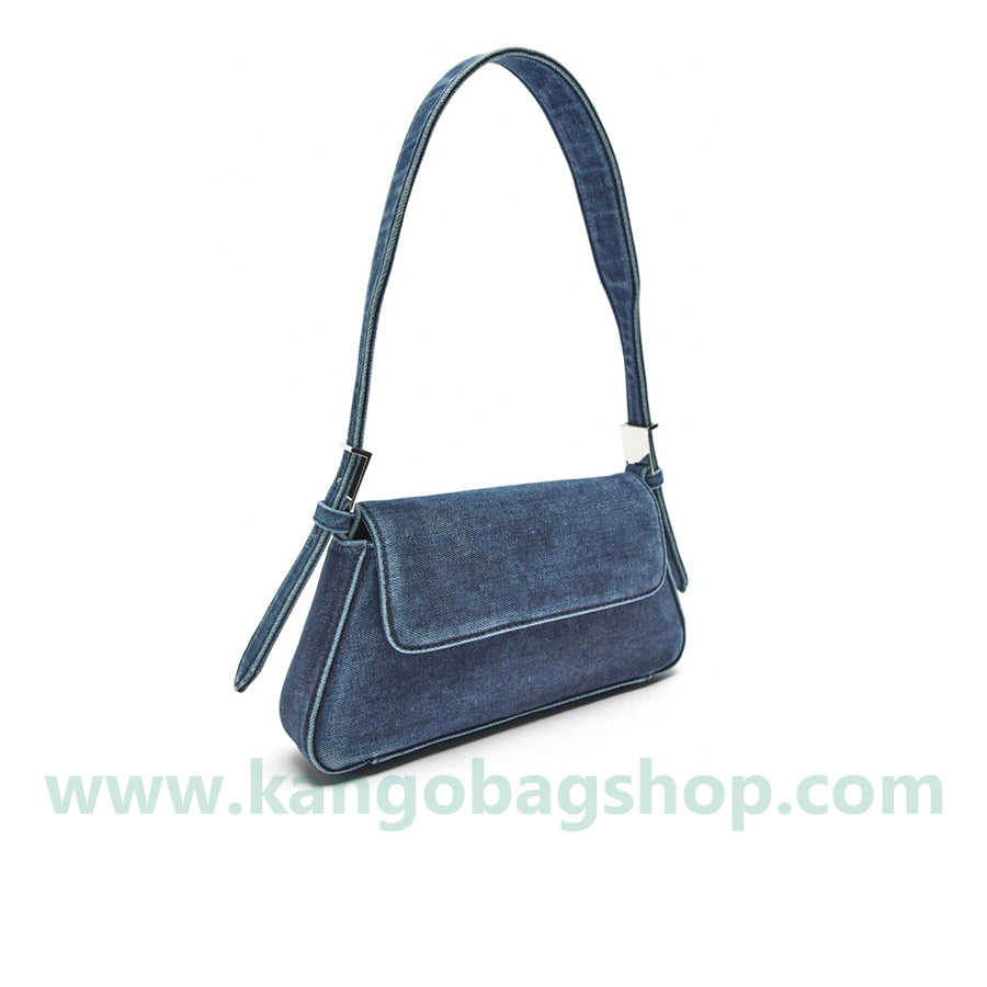 Jean armpit bag spring new fashion simple handbag blue flip-top Jean shoulder bag