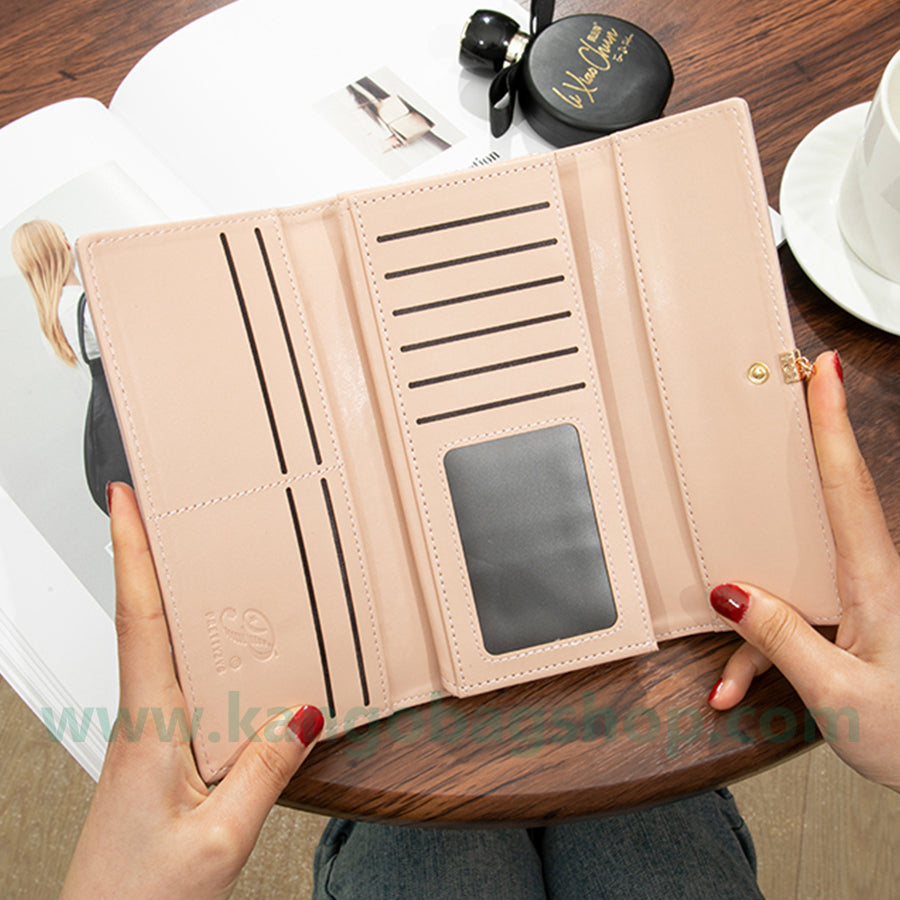 The purse long style design Korean version fresh handbag female hand holds the multi-function card bag