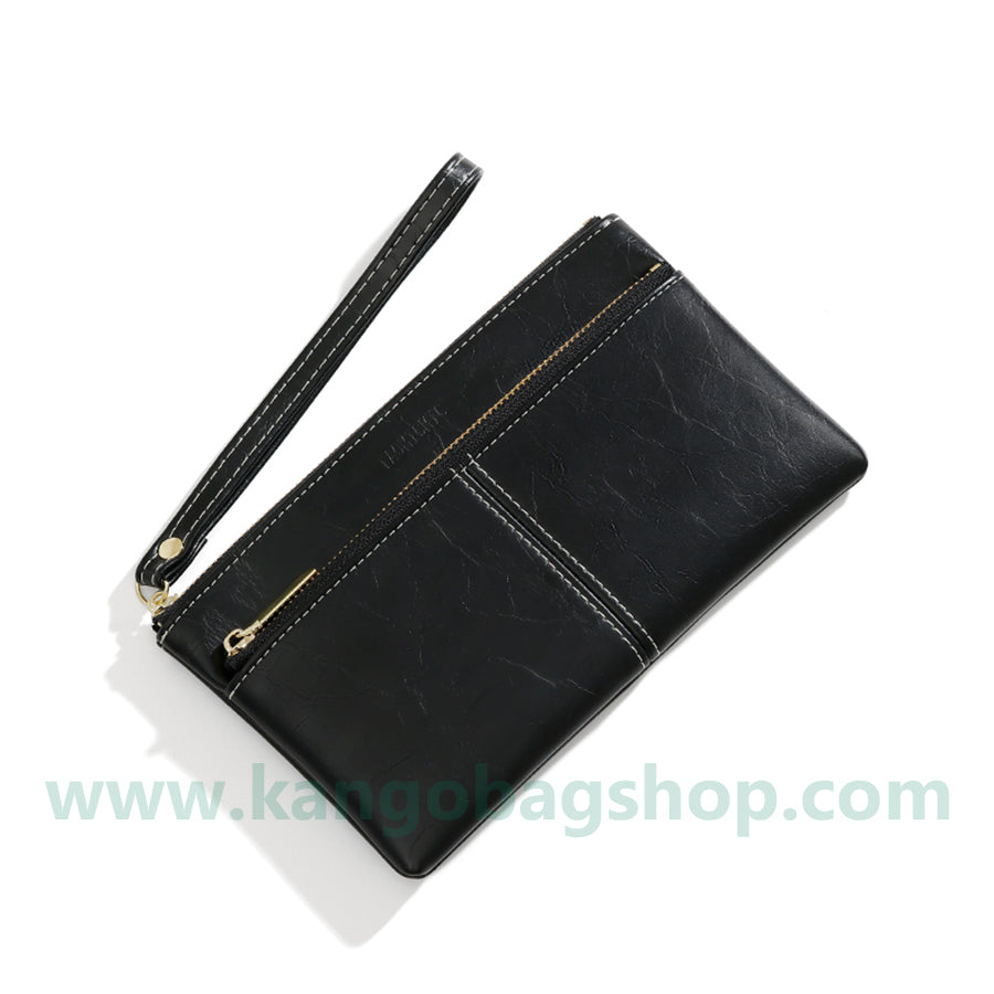 Autumn and winter new long zipper purse simple atmosphere can be put mobile phone soft hand