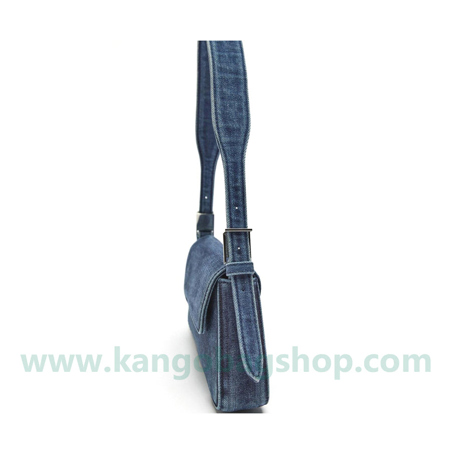 Jean armpit bag spring new fashion simple handbag blue flip-top Jean shoulder bag