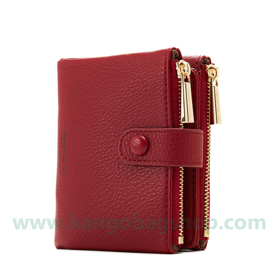 New double zipper purse female multi-card large capacity small purse soft leather simple and easy small purse female