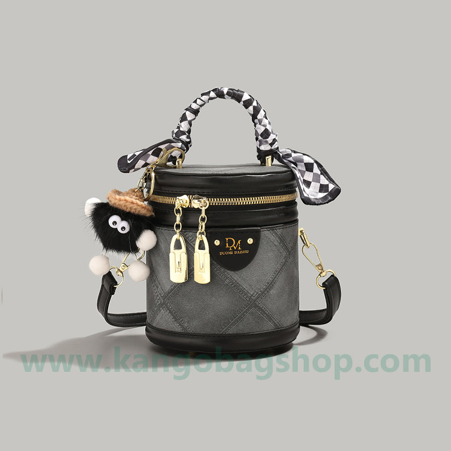 High-grade rhombus bucket bag ladies new scarf tote bag all-round package