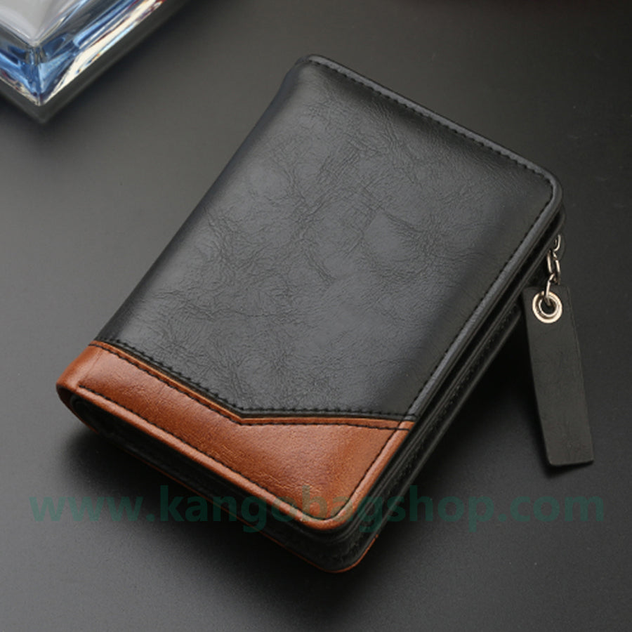 Men's new zipper button multi-position multi-function wallet card bag students fashion Korean version of the coin purse trend