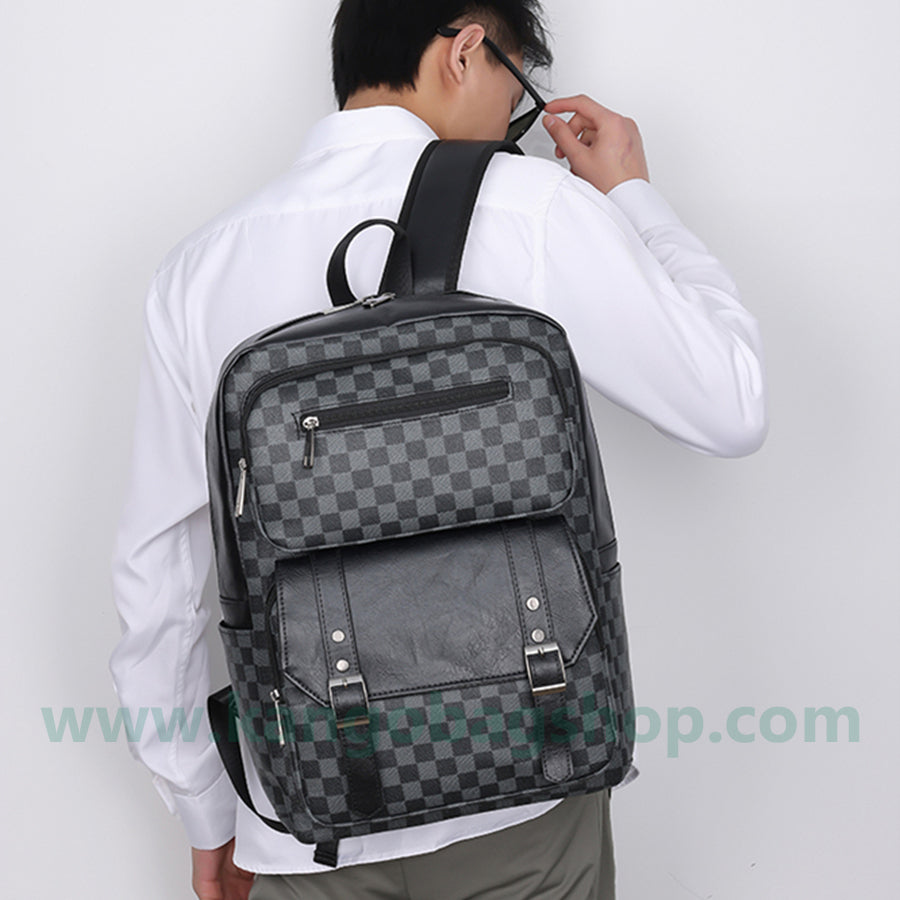 Male big capacity simple male travel computer backpack fashion high school student schoolbag