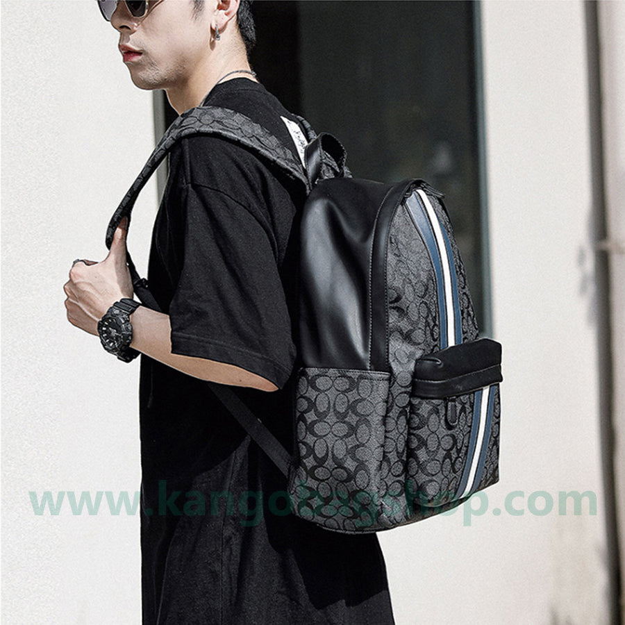 Backpack men's bag new trend backpack business casual leather computer bag Europe and the United States fashion schoolbag