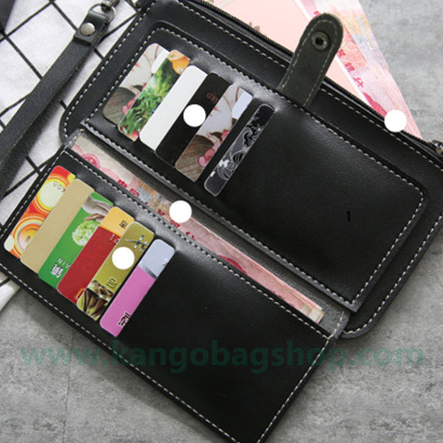 The female section student Harajuku simple small fresh ultra-thin change bit multi-functional mobile phone wallet