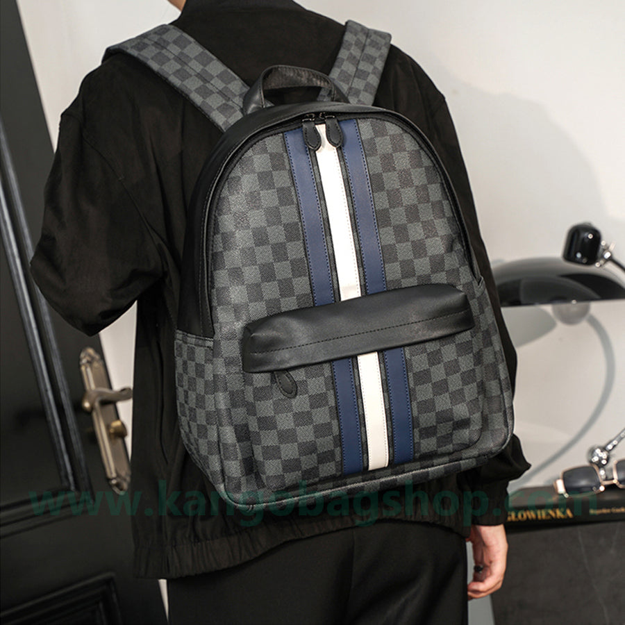 Backpack men's bag new trend backpack business casual leather computer bag Europe and the United States fashion schoolbag