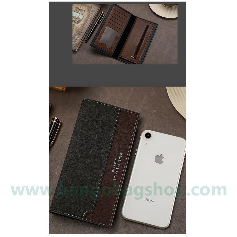 Men's wallets new long color multi-card table large-capacity casual men frosted tide wallet