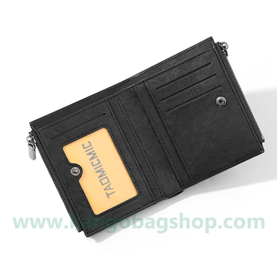 New soft leather simple men's wallet large capacity business wallet men's double zipper walle