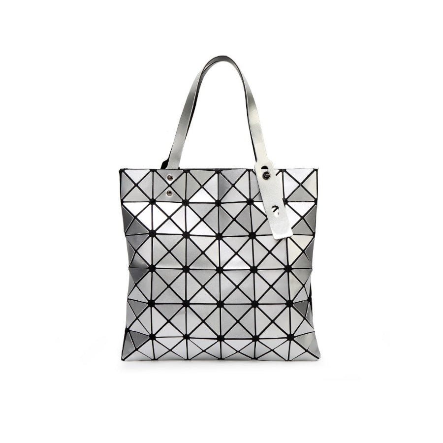 Summer bag women's new fashion shoulder bag folding geometric bag rhombus handbag