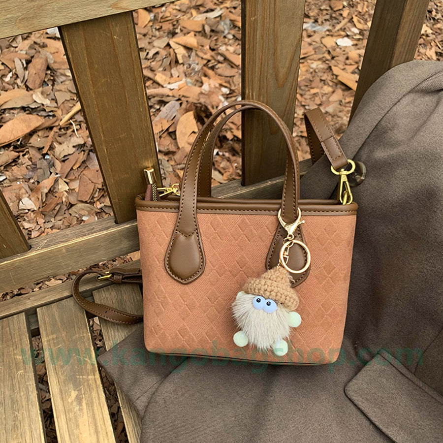 Delicate handbag with autumn and winter new high-grade texture small cross-shoulder Korean department bucket bag woman