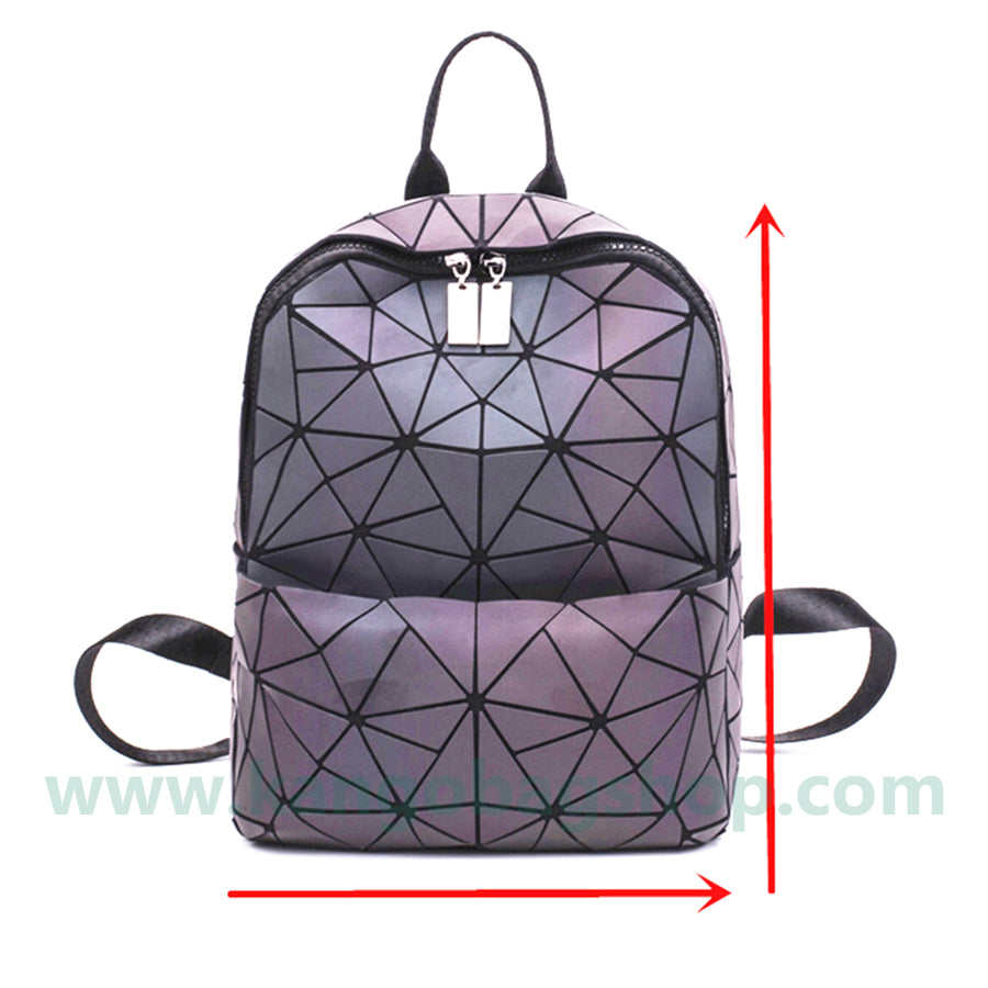 Geometric rhombus backpack women's new fashion summer night-light travel backpack large-capacity backpack