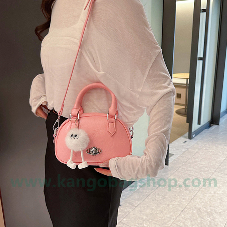 Summer high-grade feeling niche design messenger bowling bag women's new silver purse handbag