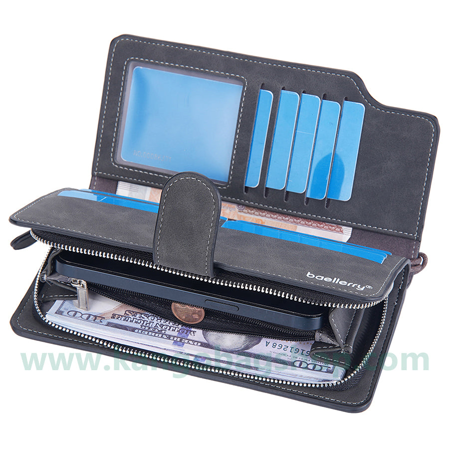 New card wallet wallet two-in-one men's high-grade soft frosted leather wallet men's trendy brand wallet handbag