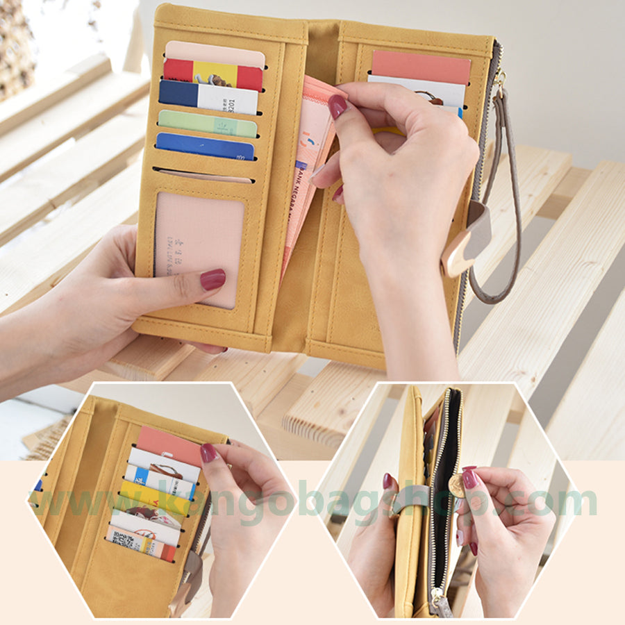 Purse long style new fashion student Korean version of cute fashion personality simple zipper wallet