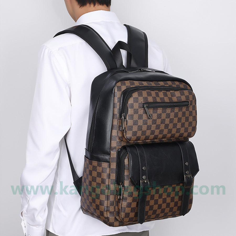 Male big capacity simple male travel computer backpack fashion high school student schoolbag