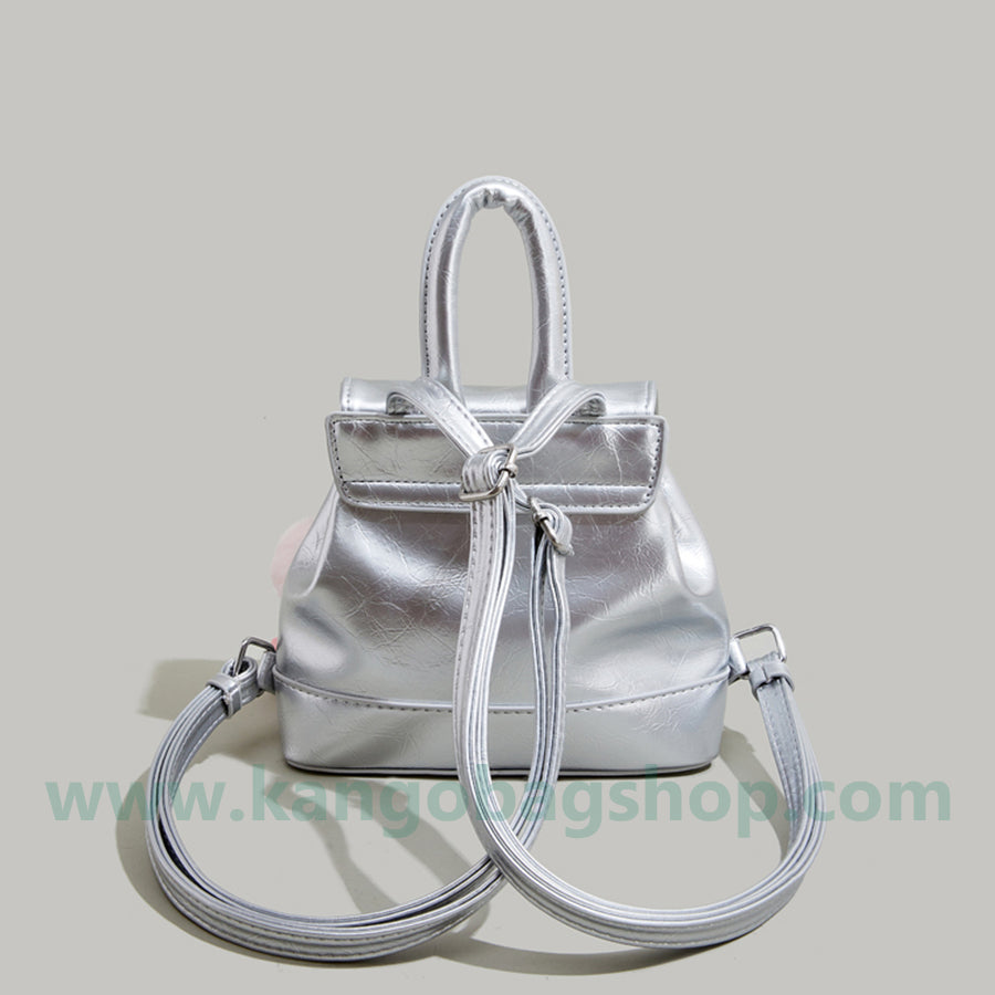 Senior Sense Silver double shoulder bag female new fashion leisure small backpack gives the birthday present to the female student