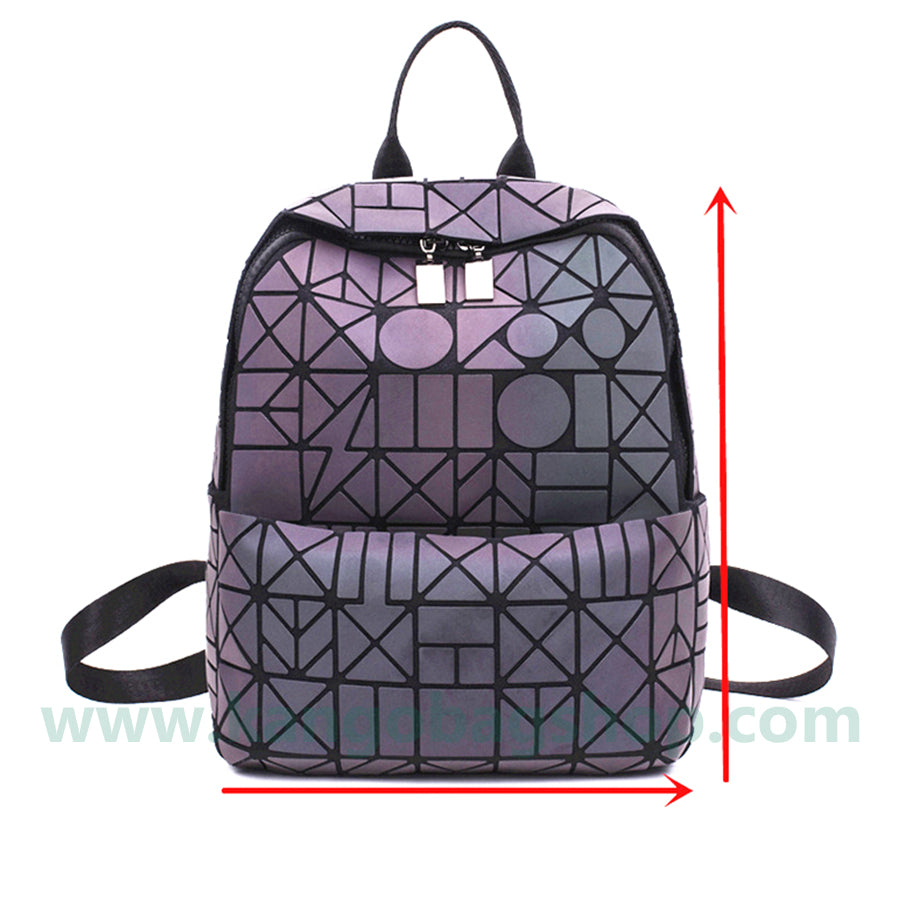 Geometric rhombus backpack women's new fashion summer night-light travel backpack large-capacity backpack