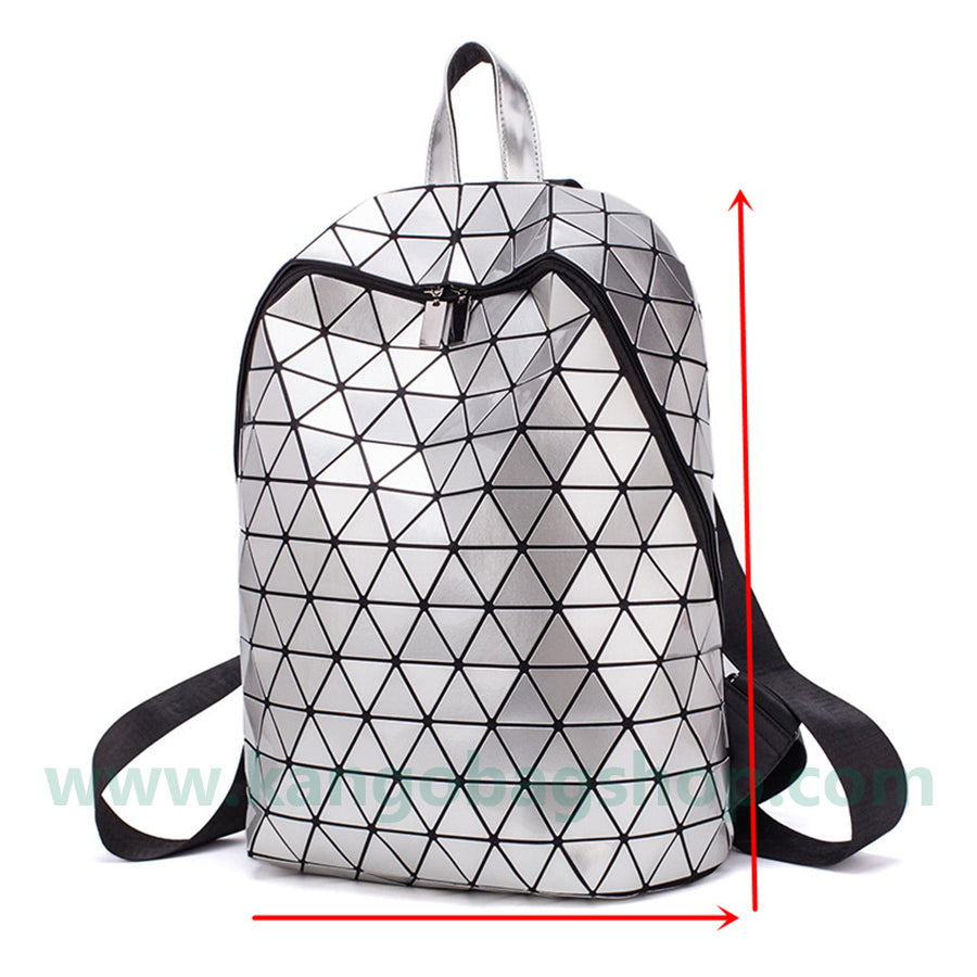 Geometric rhombus backpack women's new fashion summer night-light travel backpack large-capacity backpack