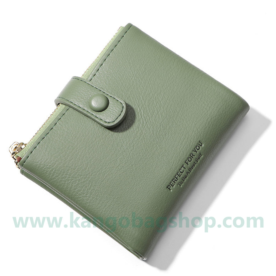 New double zipper purse female multi-card large capacity small purse soft leather simple and easy small purse female