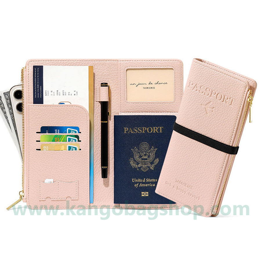 New passport bag men and women fashion senior sense long wallet card bag travel document bag