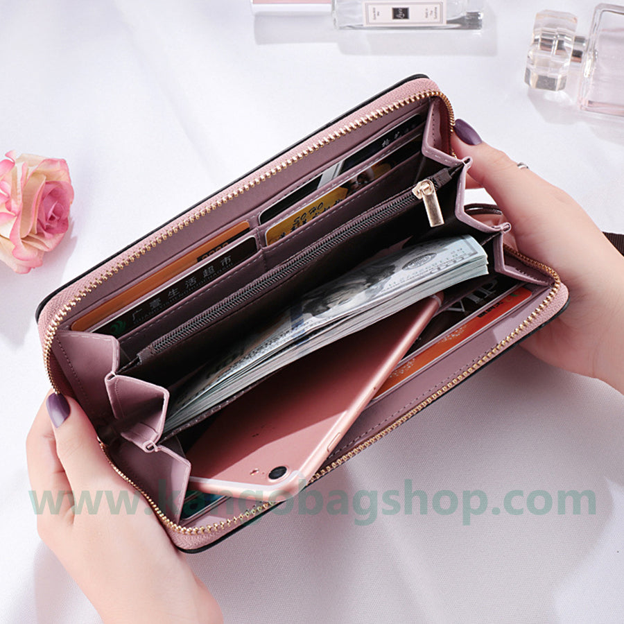 Hold a Lady Purse Long Korean version handbag solid color multi-function card bag mobile phone purse purse purse purse purse purse purse